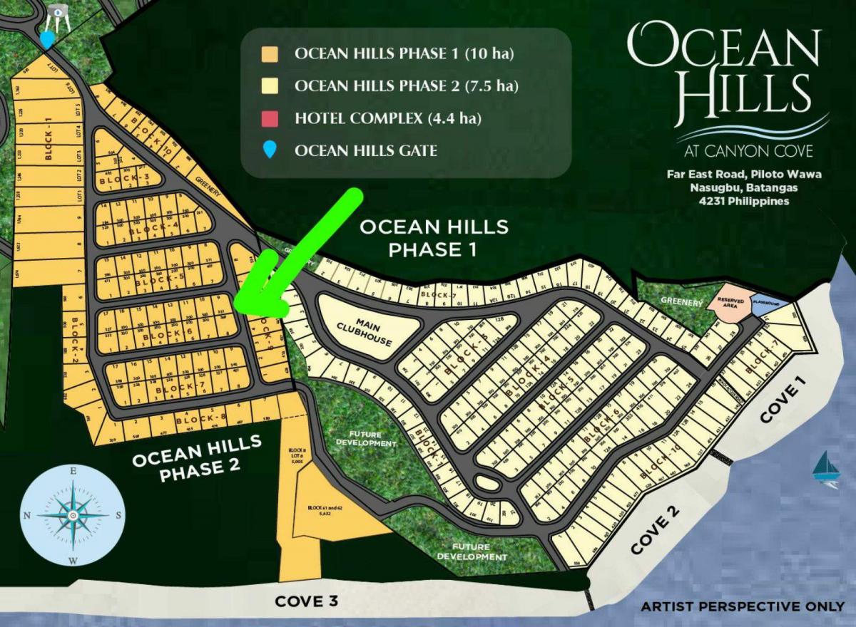 Lot for Sale Ocean Hills (699 sqm) at Canyon Cove Nasugbu Batangas